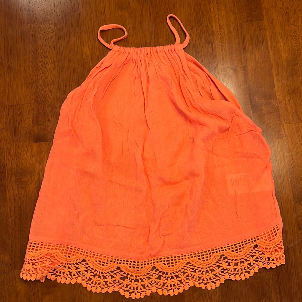 Divided Orange Summer Racer Neck Top with lace (size 2)